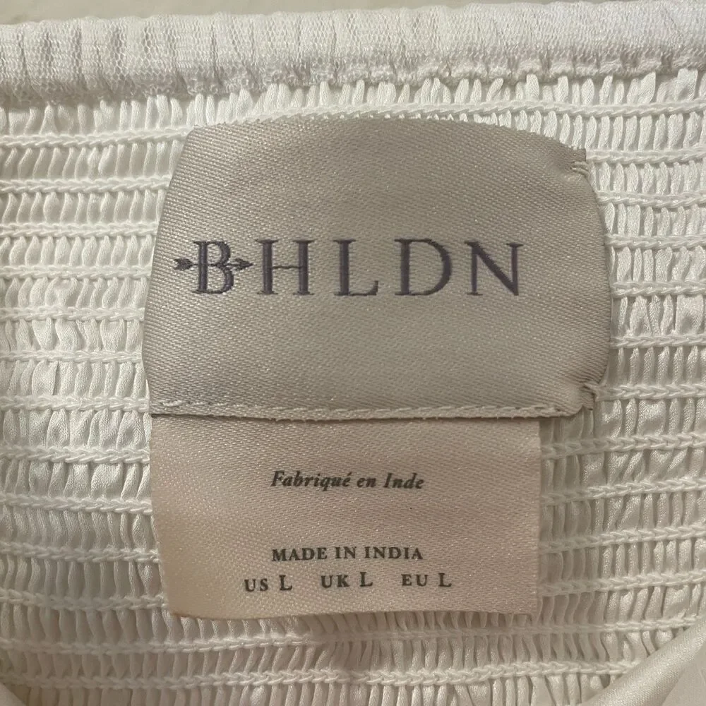 ~ BHLDN Lg 2in1 Mini Dress 3D Floral, Removable Puff-Sleeve Large Wedding Bridal - Picture 13 of 16